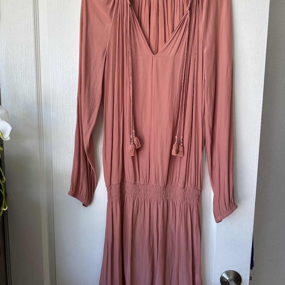 Ramy Brook long sleeve dress in terracotta rose